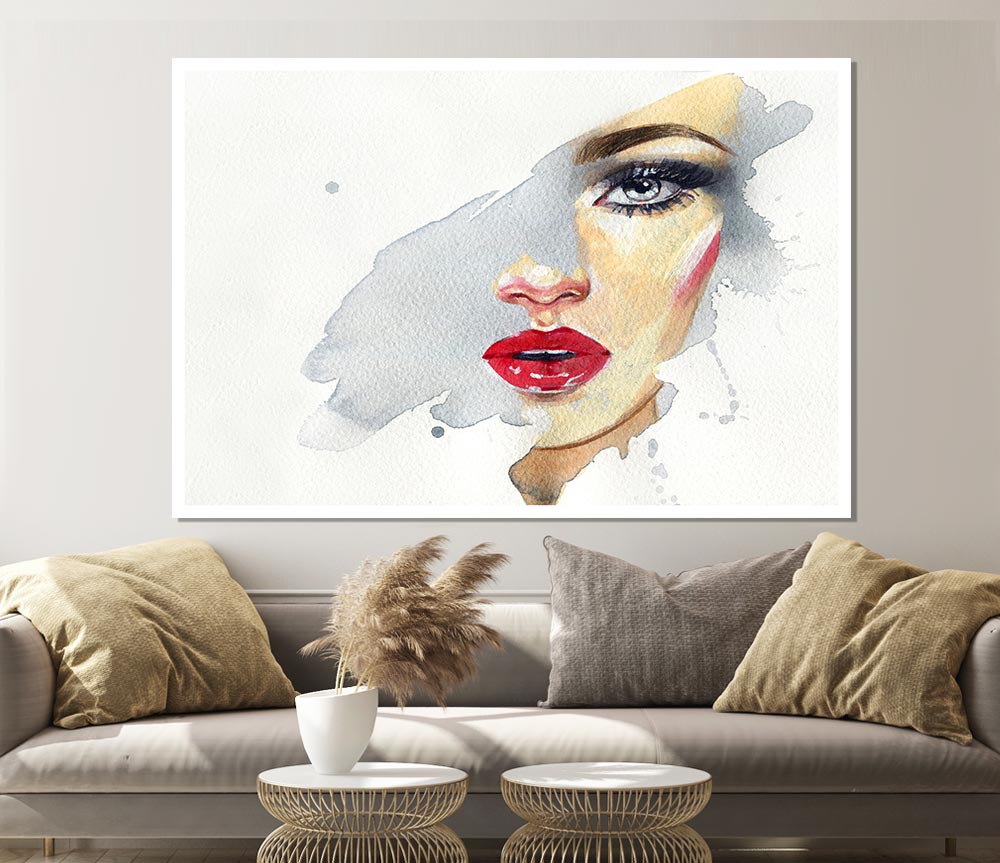 Washed Face Visual Print Poster Wall Art