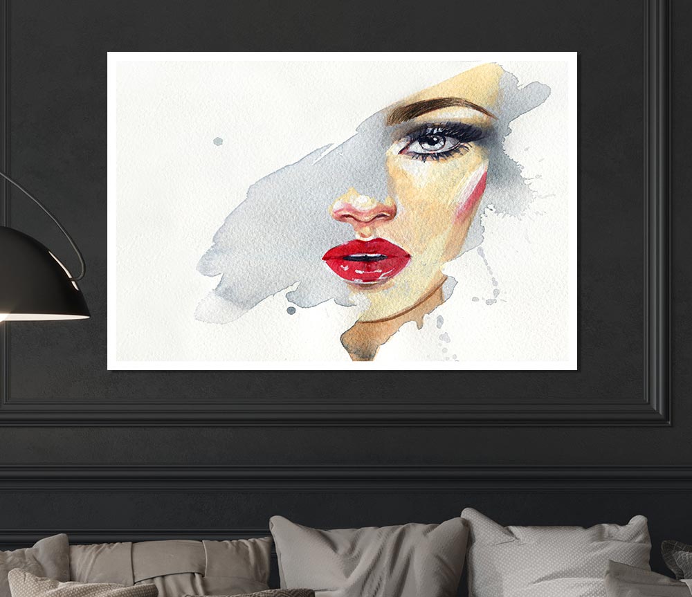 Washed Face Visual Print Poster Wall Art