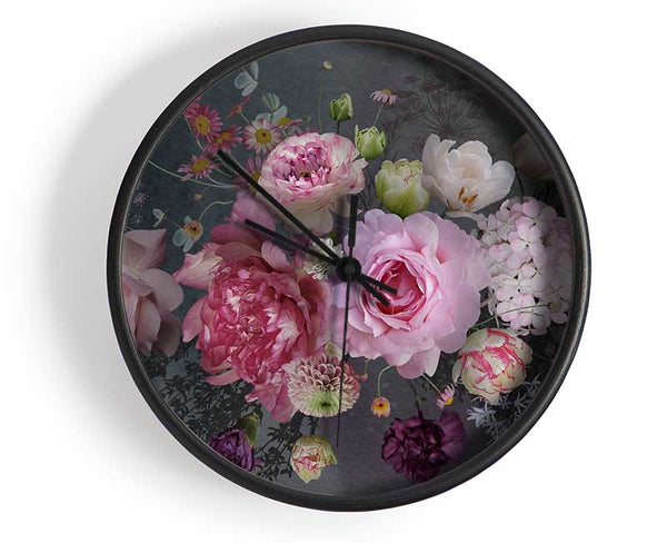 Realism Flowers Clock - Wallart-Direct UK