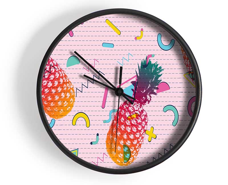 Pineapple Abstract Pattern Clock - Wallart-Direct UK