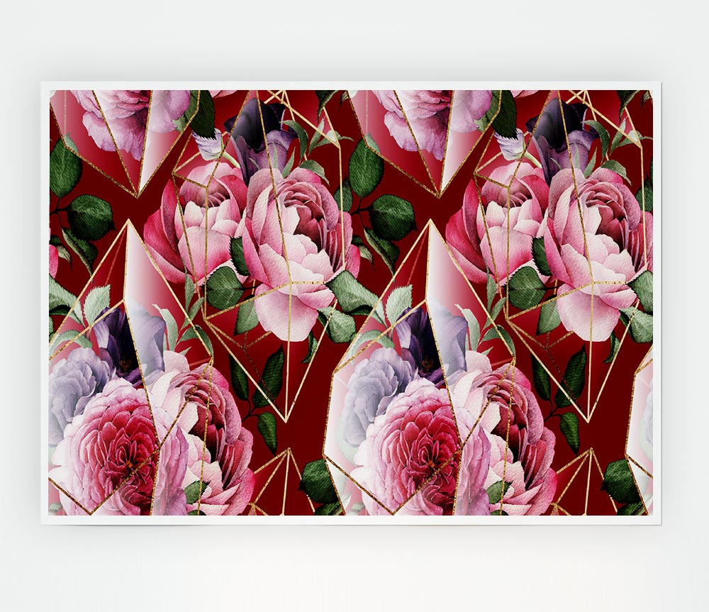 Triangulation Of Roses Print Poster Wall Art