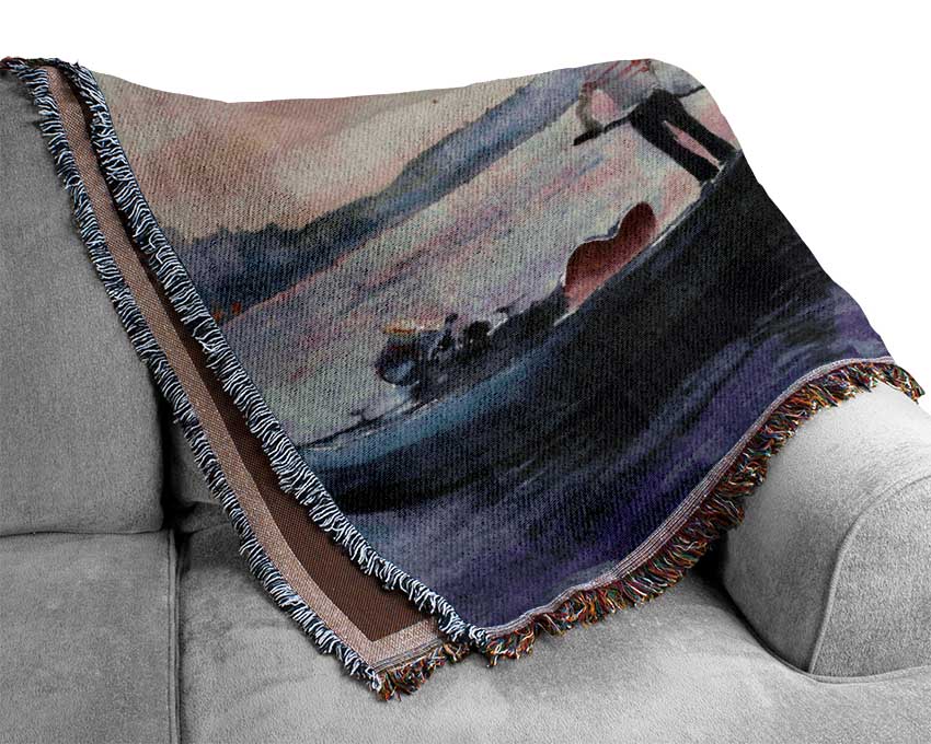 Rowing To Italy Woven Blanket