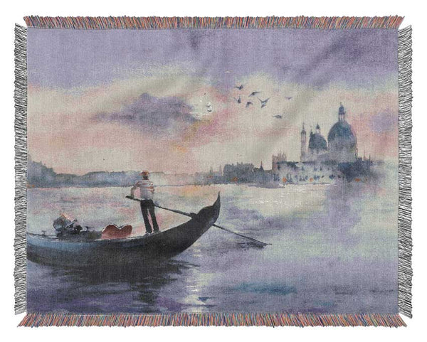 Rowing To Italy Woven Blanket