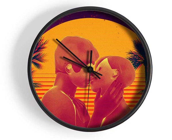 The Sunset Kiss Paradise Clock - Wallart-Direct UK