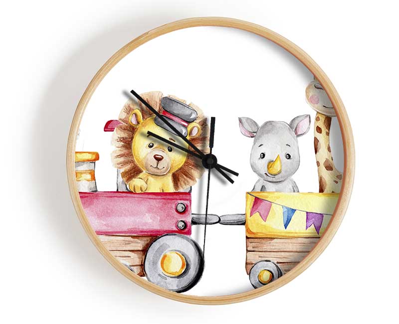 The Animal Train Clock - Wallart-Direct UK