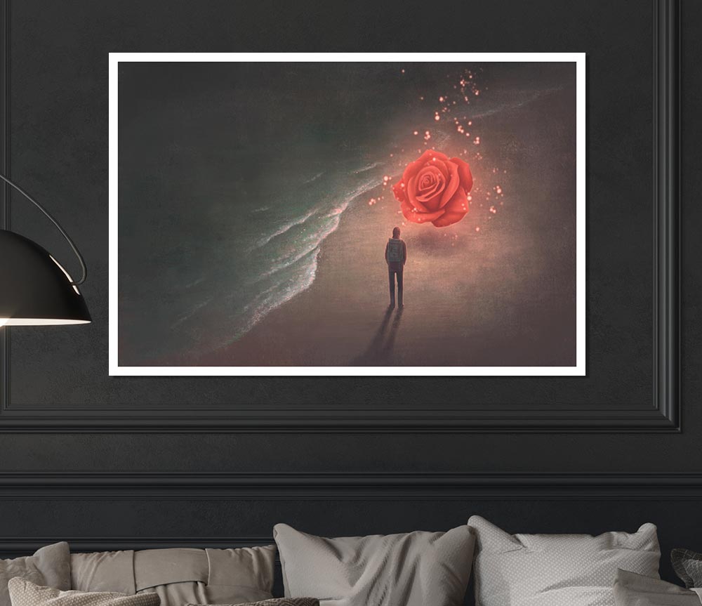 The Rose On The Beach Print Poster Wall Art