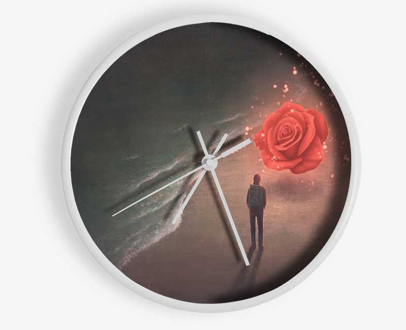 The Rose On The Beach Clock - Wallart-Direct UK