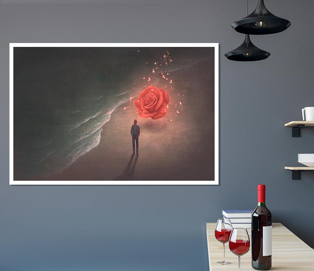 The Rose On The Beach Print Poster Wall Art