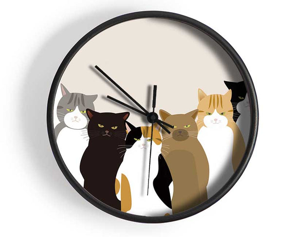 The Cat Crew Clock - Wallart-Direct UK