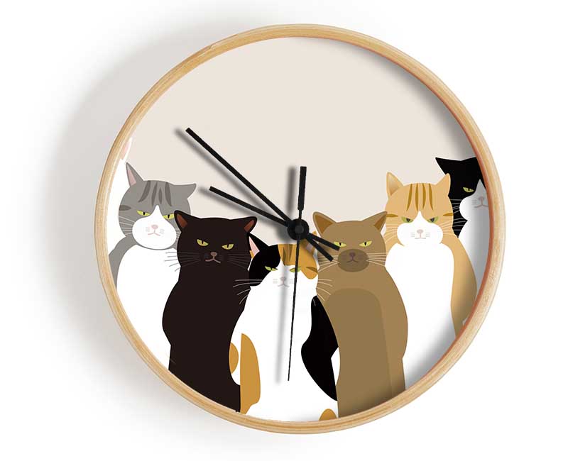 The Cat Crew Clock - Wallart-Direct UK