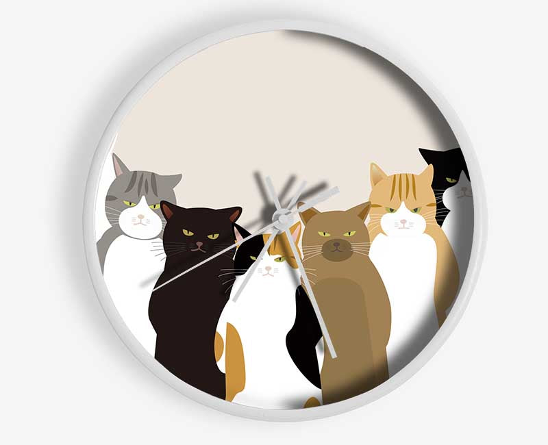 The Cat Crew Clock - Wallart-Direct UK