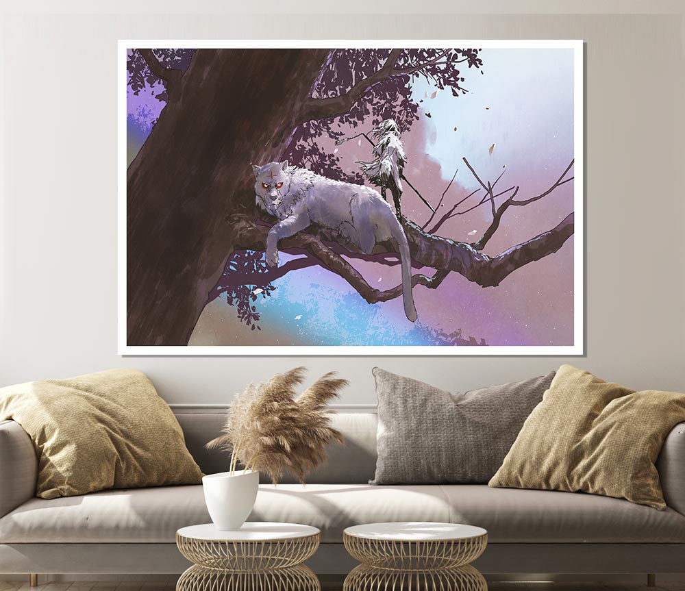 The Scary Mythical Cat Print Poster Wall Art