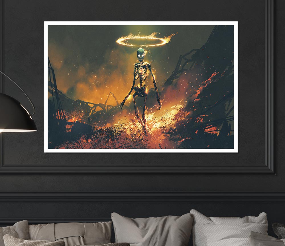 The Skeleton Warrior Print Poster Wall Art