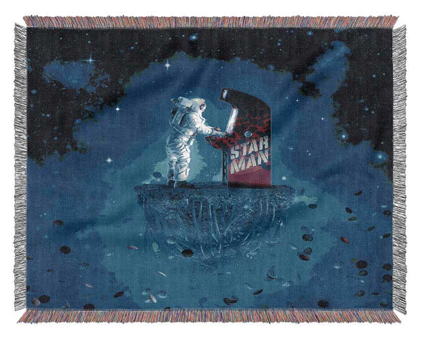 Rocketman Playing Games Woven Blanket