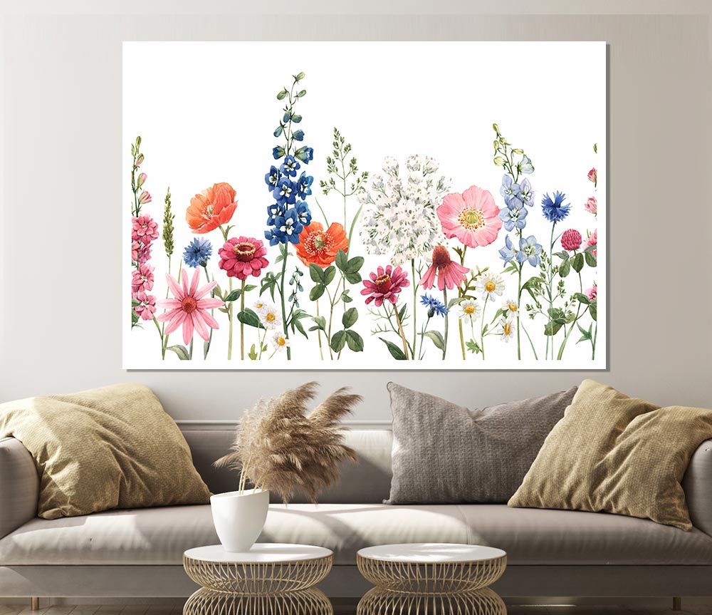 Flowers In The Meadow Print Poster Wall Art