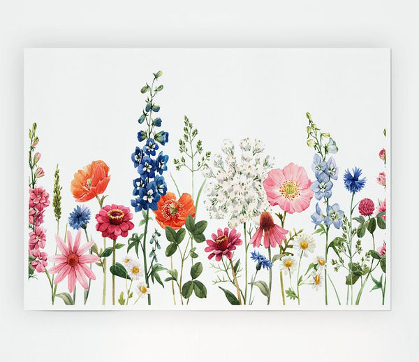 Flowers In The Meadow Print Poster Wall Art