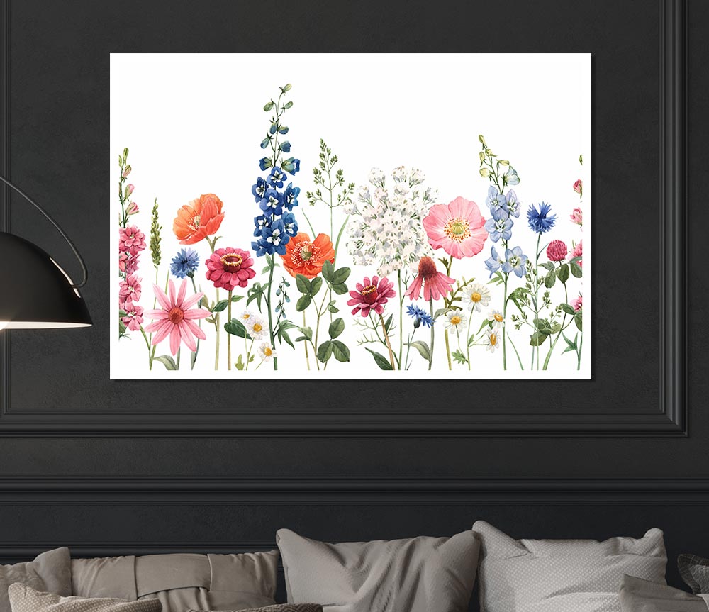 Flowers In The Meadow Print Poster Wall Art