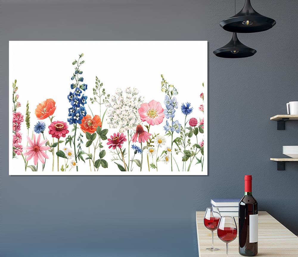 Flowers In The Meadow Print Poster Wall Art