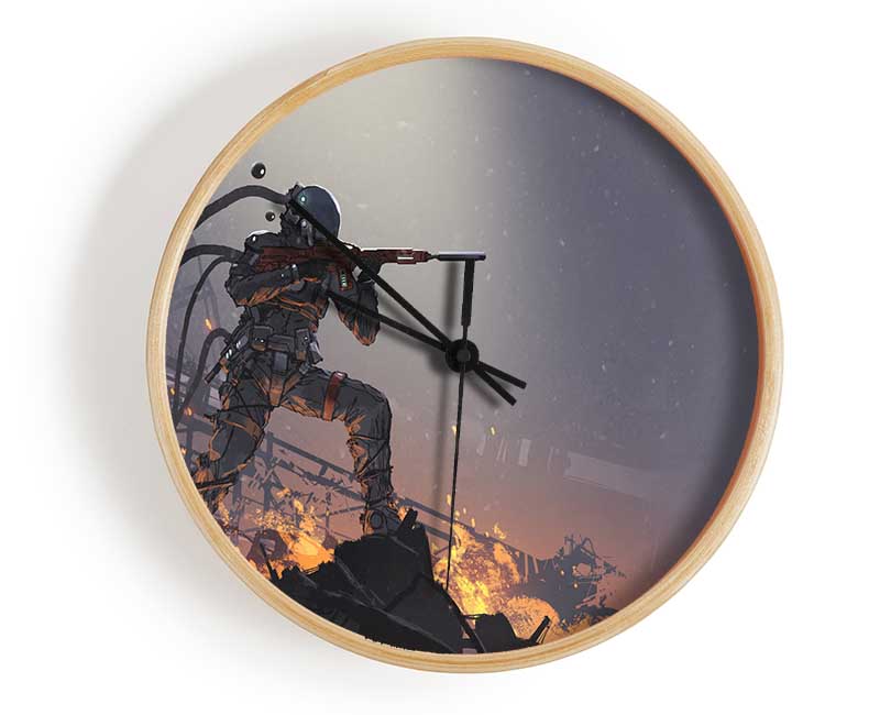 The Fiery Gunman Clock - Wallart-Direct UK