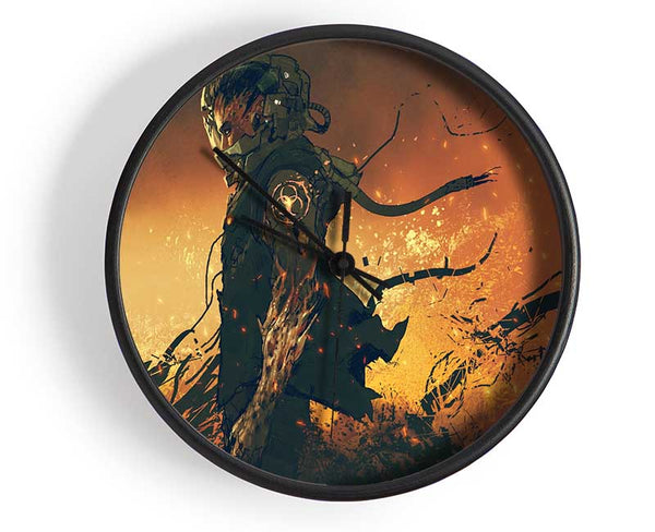 Walking Through The Fire Clock - Wallart-Direct UK