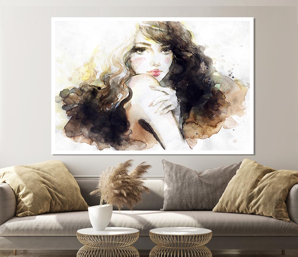 Coffee Coloured Portrait Print Poster Wall Art