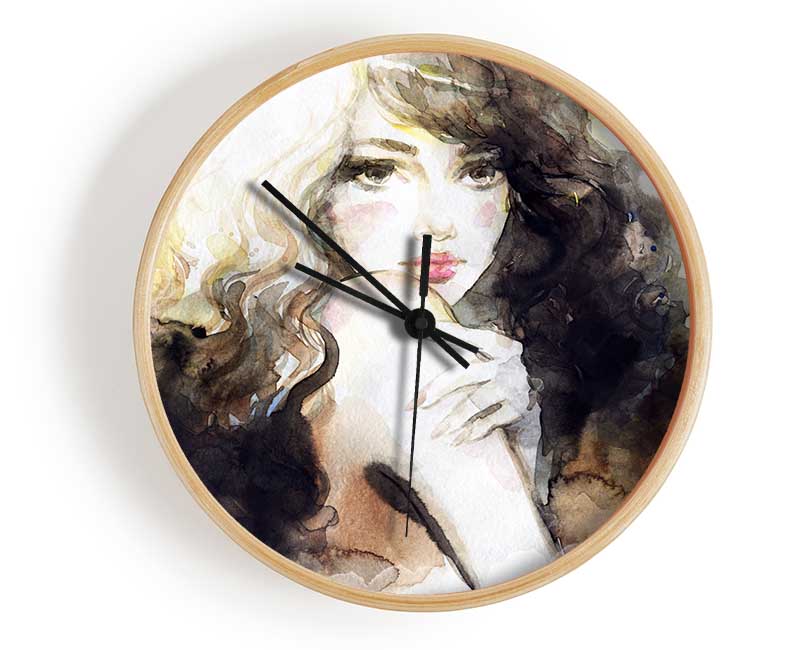 Coffee Coloured Portrait Clock - Wallart-Direct UK