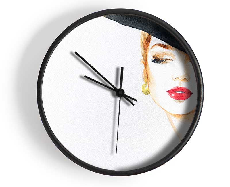 Woman In A Hat Beauty Clock - Wallart-Direct UK