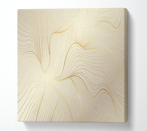 A Square Canvas Print Showing Gold Lines Of Power Square Wall Art