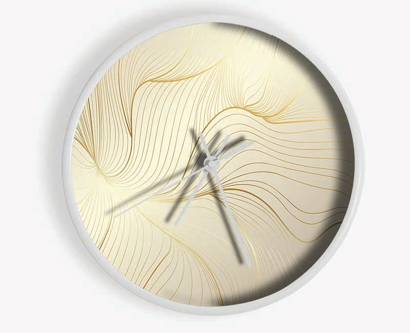 Gold Lines Of Power Clock - Wallart-Direct UK