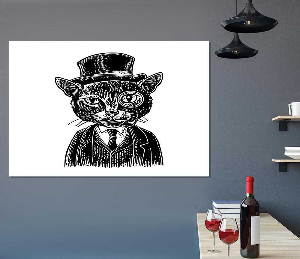 The Top Cat Monocle Print Poster Wall Art