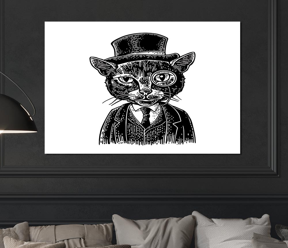 The Top Cat Monocle Print Poster Wall Art