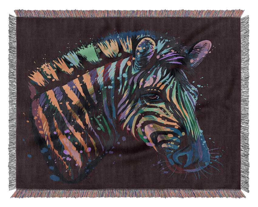 Rainbow Zebra Life Woven Blanket