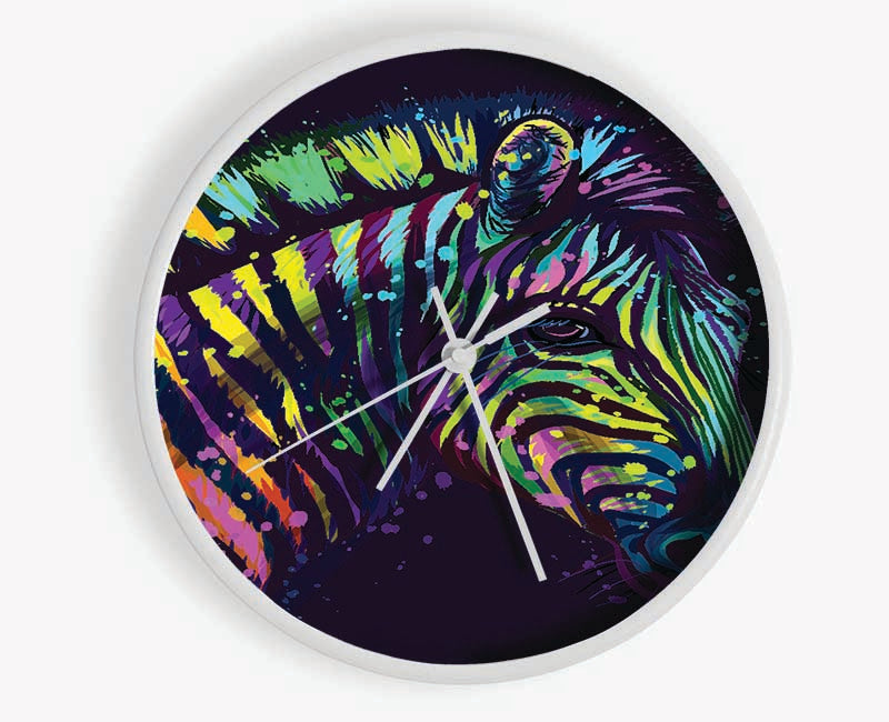 Rainbow Zebra Life Clock - Wallart-Direct UK