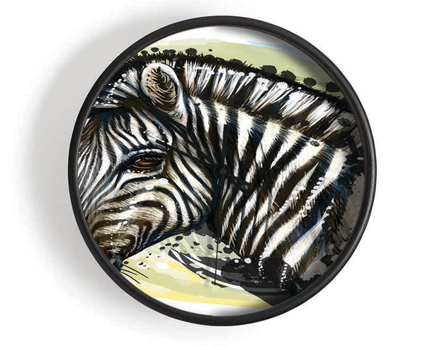 Watercolour Zebra Look Clock - Wallart-Direct UK