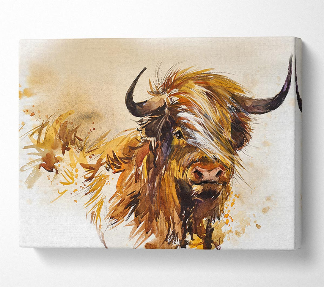 Picture of The Orange Highland Cow Canvas Print Wall Art