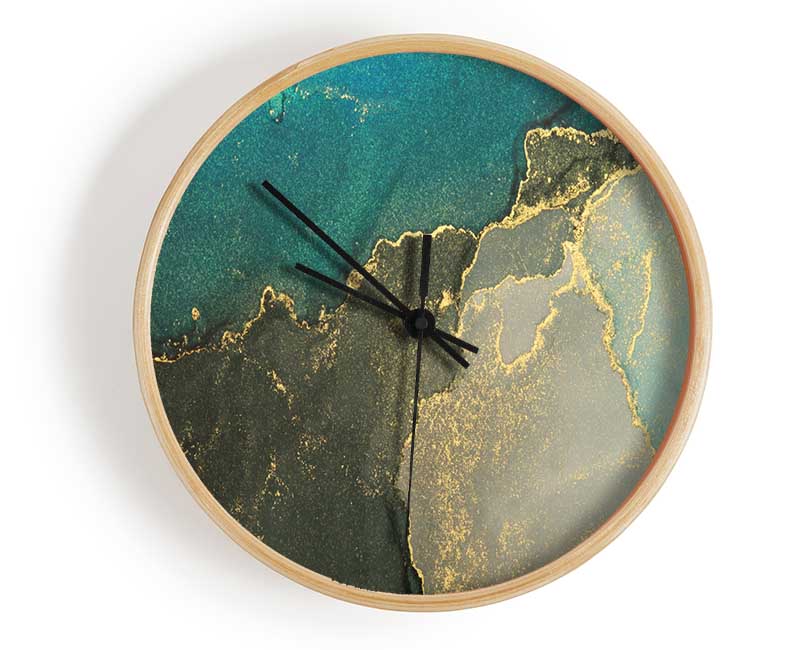 Glitter Shimmer Teal Clock - Wallart-Direct UK