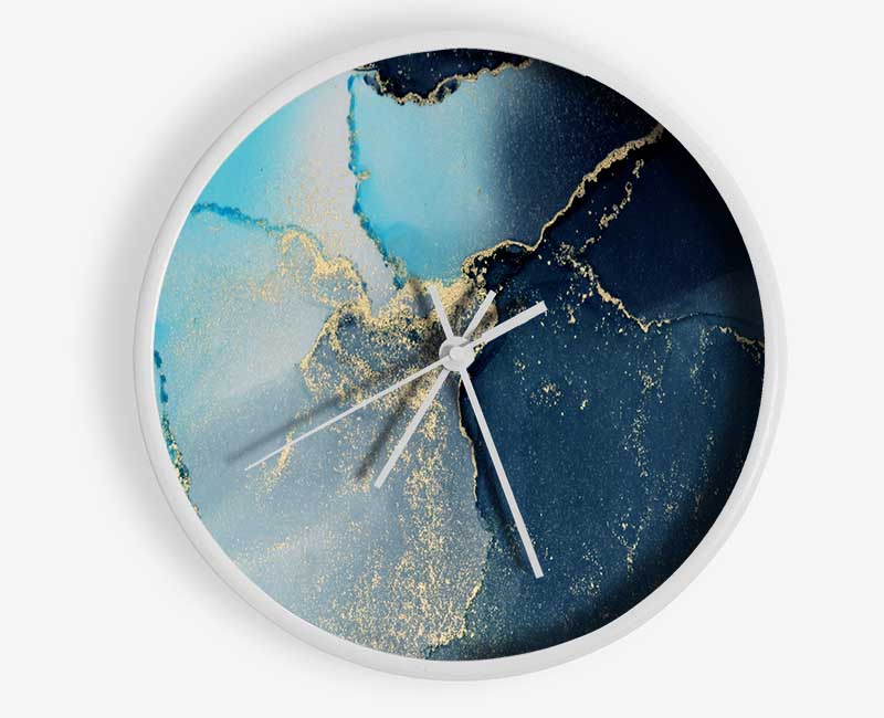 Gold Glitter Aqua Clock - Wallart-Direct UK