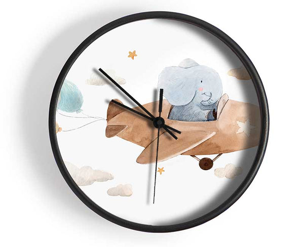 Elephant Riding Plane Clock - Wallart-Direct UK