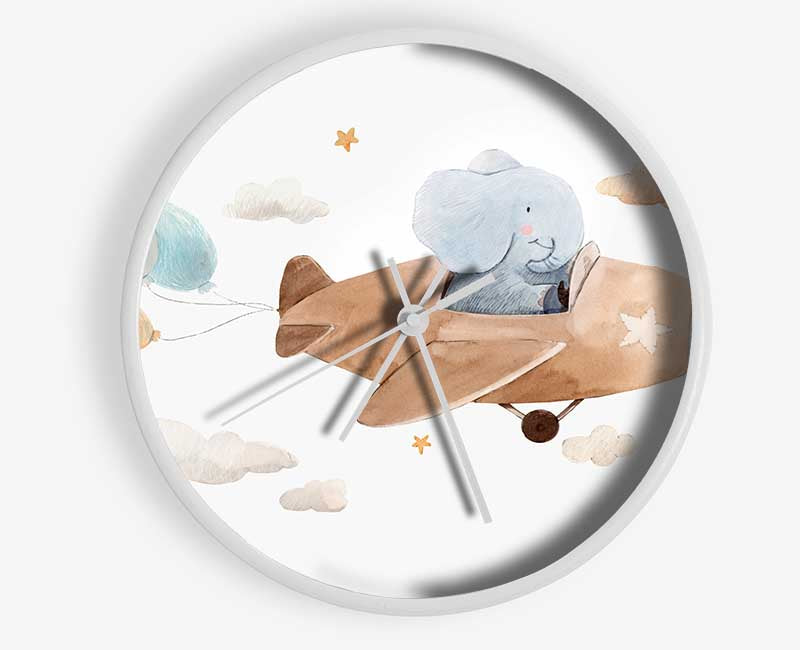 Elephant Riding Plane Clock - Wallart-Direct UK