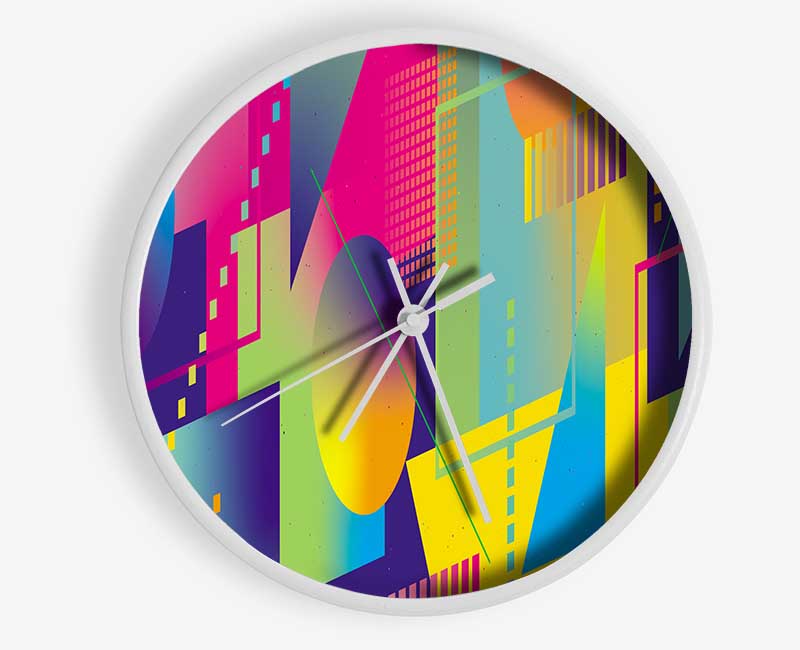 Abstract Triangles And Spheres Clock - Wallart-Direct UK