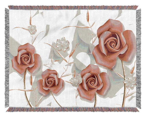 Pink Roses Pop Woven Blanket