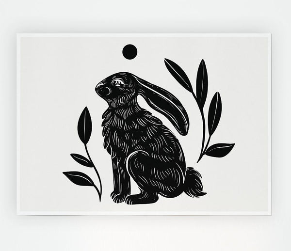 Tattoo Bunny Sun Print Poster Wall Art