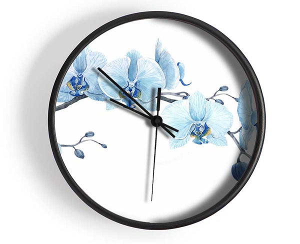 The Blue Orchid Curve Clock - Wallart-Direct UK