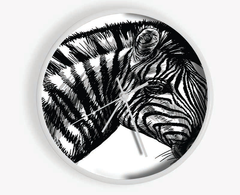 Black And White Zebra Head Clock - Wallart-Direct UK