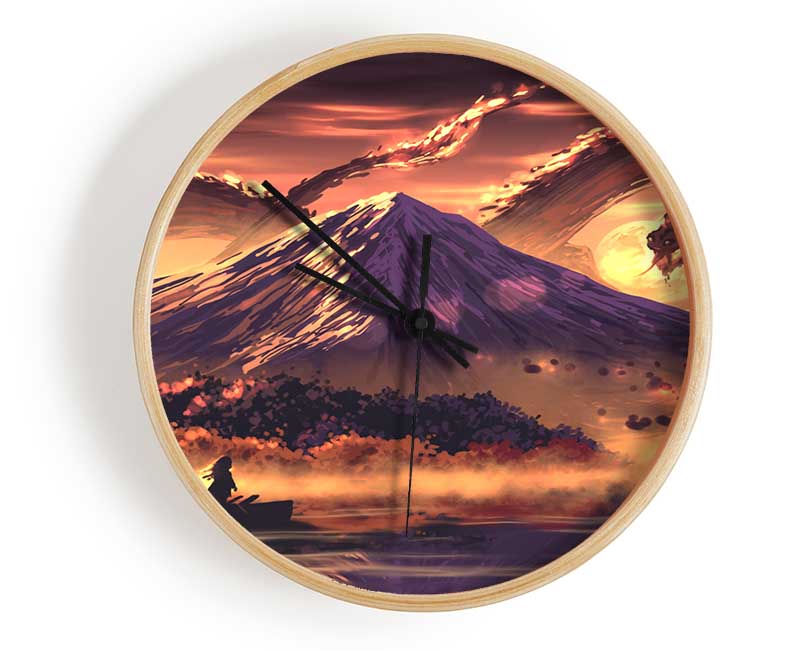 Into The Dragon Mountains Clock - Wallart-Direct UK