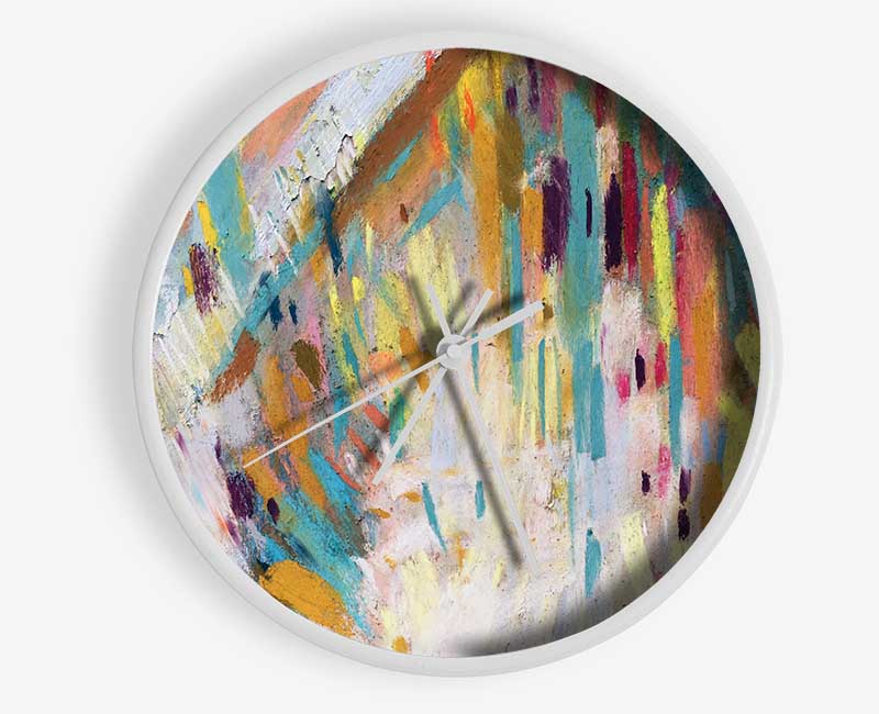 Strikes Of Pastels Clock - Wallart-Direct UK