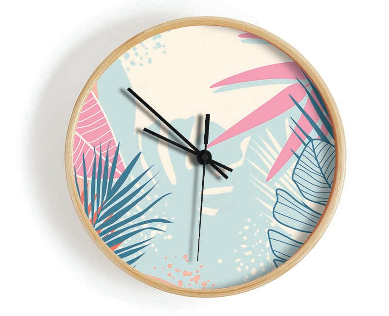 Modern Leaf Decor Clock - Wallart-Direct UK