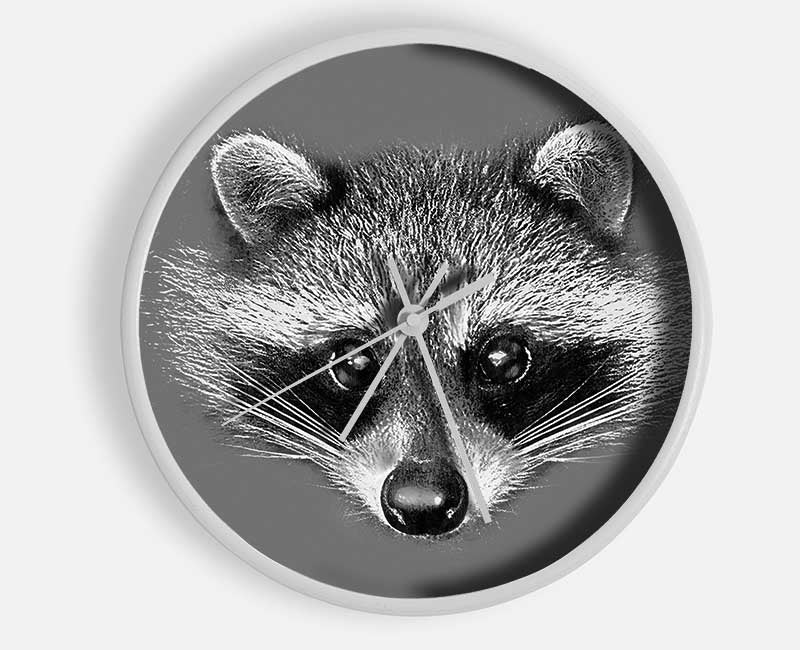 Raccoon On Grey Clock - Wallart-Direct UK