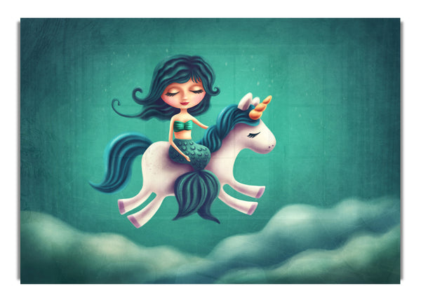 Mermaid Riding A Unicorn