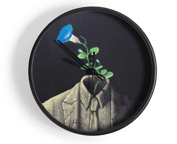 Blue Flower Headsprout Clock - Wallart-Direct UK